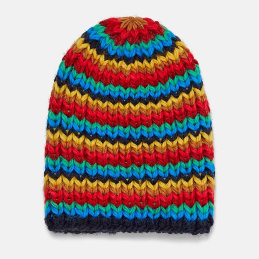 NWT • Zara • Multicolored Oversized Beanie